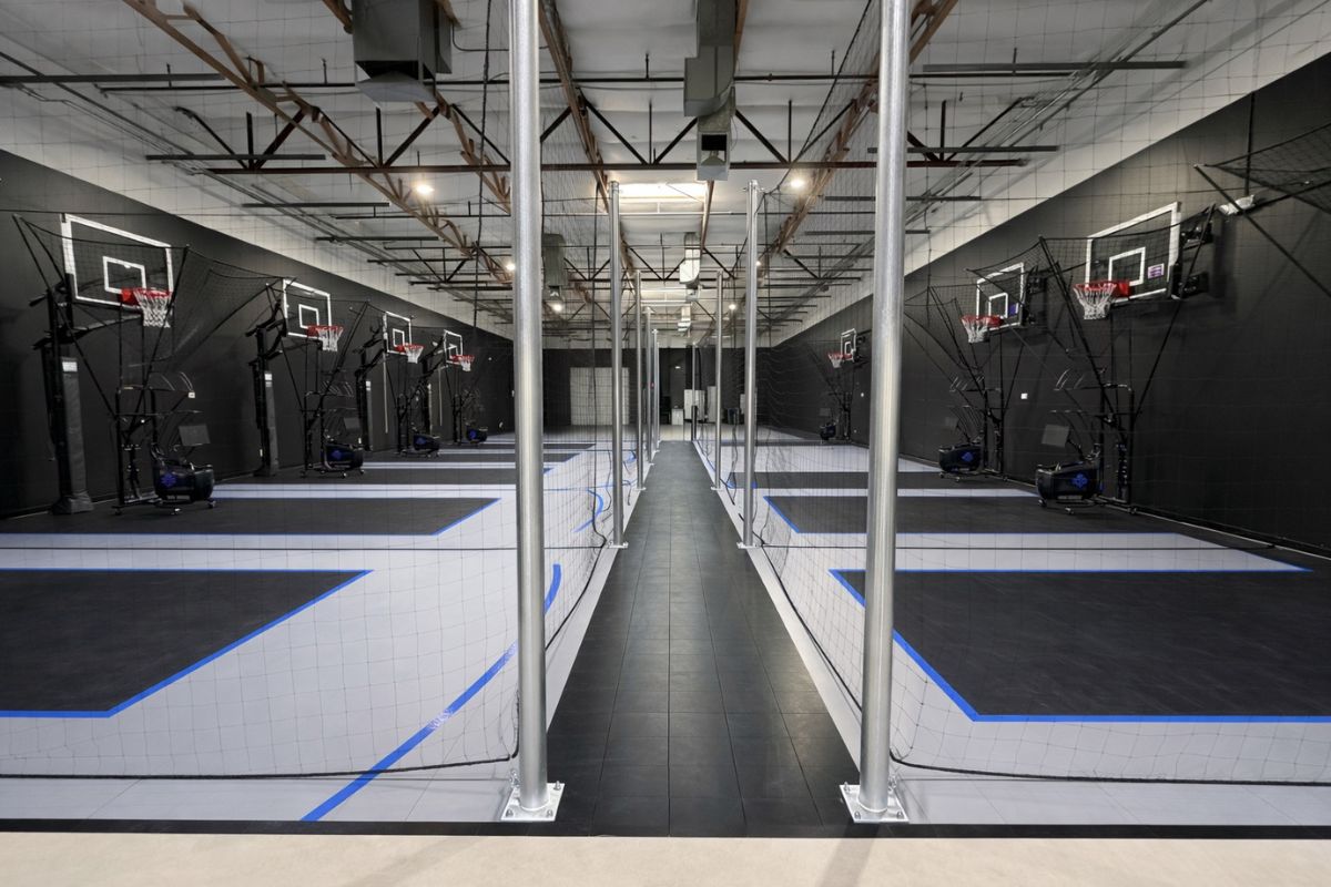 Shooting bays inside Ballin Elite in Tempe